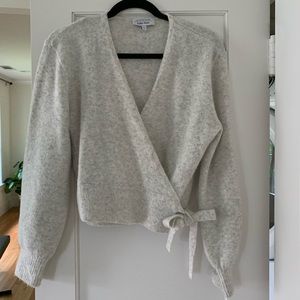 & Other Stories Wrap Cardigan in Grey Melange